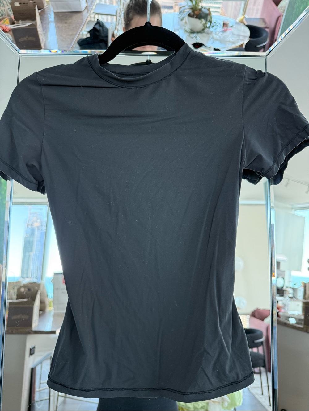 SKIMS Black Short Sleeve Fits Everybody Tee